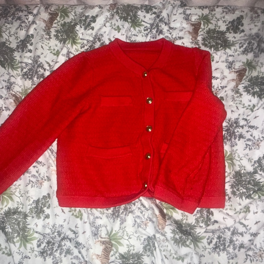Red Button Up Top - image 1
